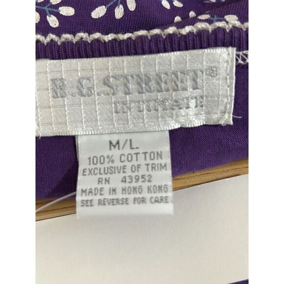 B.G. Street 100% Cotton Short Sleeve Floral Nightgown Womens M/L NWT 5081 - Picture 3 of 5